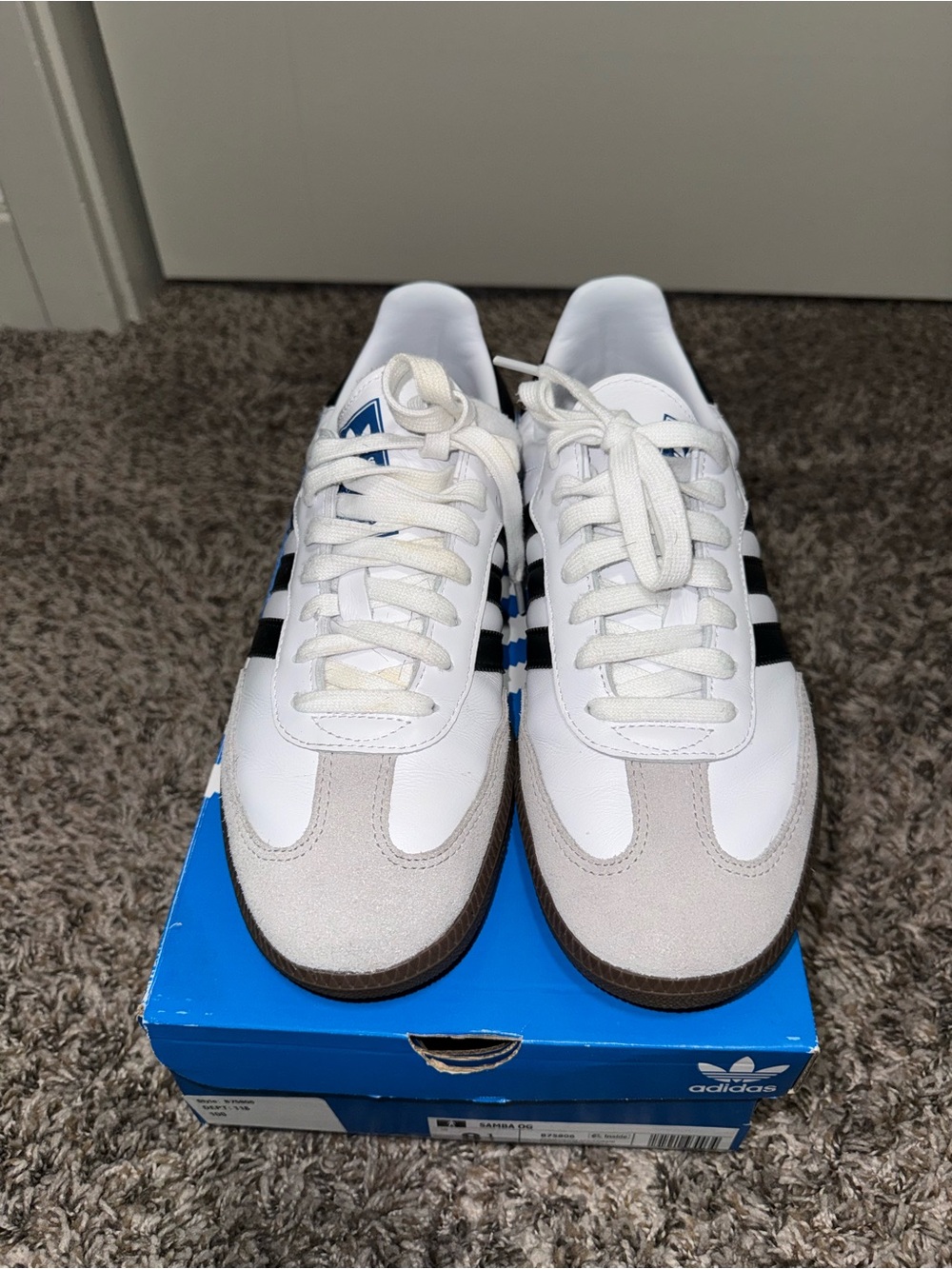 adidas Men’s/Women’s White Black Low-Top Sneakers with Gum Sole